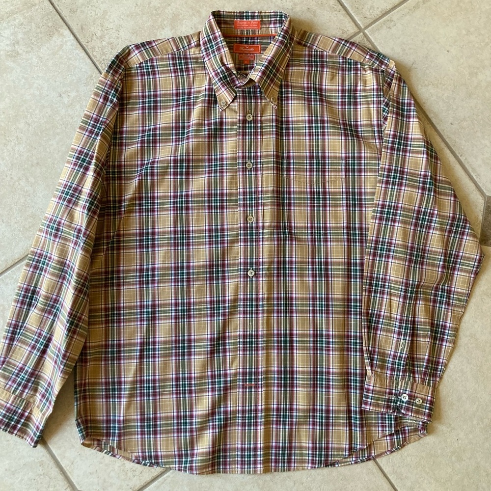Men’s Faconnable Multicolor Plaid Button-Down Shirt